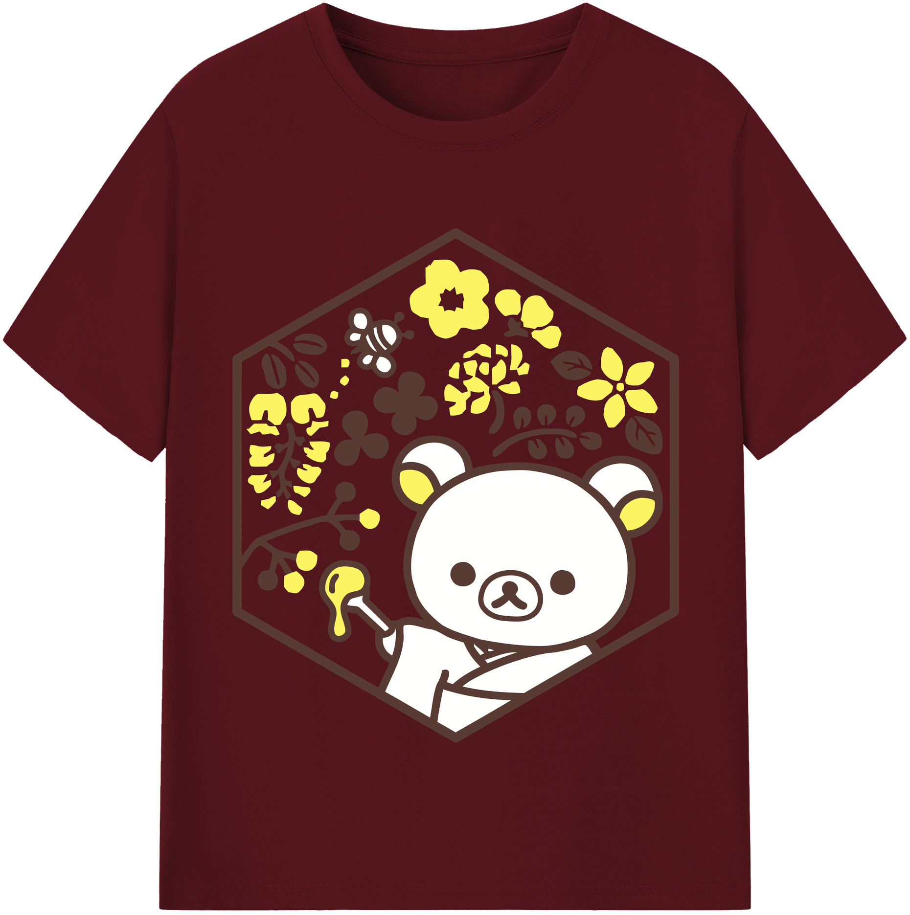 （画像用） リラックマ リラックマ キイロイトリ Rilakkuma Korilakkuma Kiiroitori 綿100％半袖Tシャツ（フロントプリント）